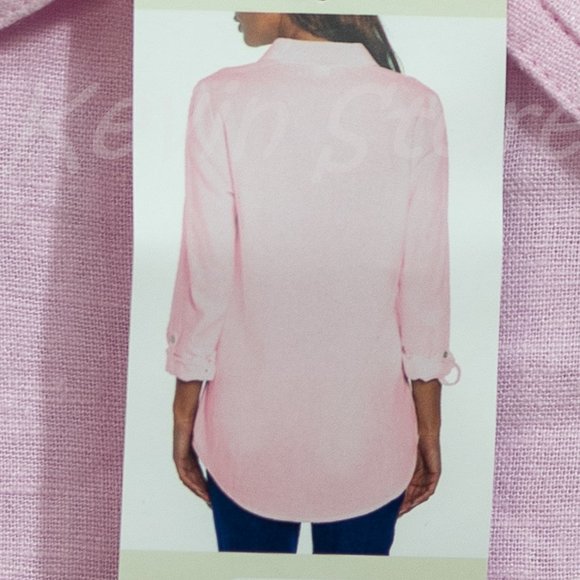 Pink NWT Orvis Ladies ‎ Long Sleeve Linen Blend Top - Picture 8 of 8